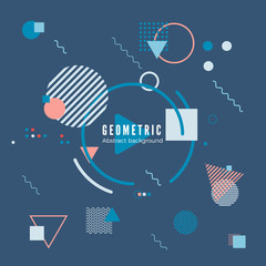 Wall Mural - geometric motion design concept. simple geometry pattern with frame and text. identity banner print.