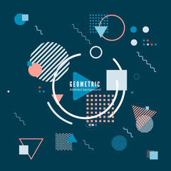Wall Mural - geometric motion design texture. simple geometry pattern with frame and text. identity banner print.