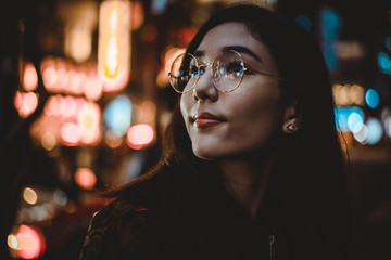 Beautiful asian japanese girl street portraits