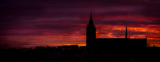 Sticker - Red sky over Brussels