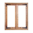 Frame of a wooden window isolated made of softwood