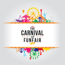 Vector Illustration Of The Carnival Funfair Design.