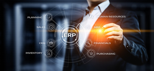 Wall Mural - enterprise resource planning erp corporate company management business internet technology concept