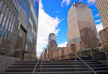 Wall Mural - Stairs at Three World Financial Center in Financial District USA