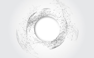 Wall Mural - grey white abstract technology background with various technology elements