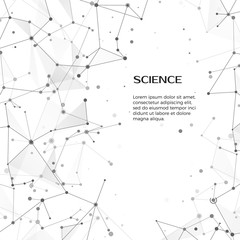 Wall Mural - Technology and science background.  Abstract web and nodes. Plexus atom structure. Vector illustration on white background