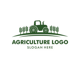 vector logo design for agriculture, agronomy, wheat farm, rural country farming field, natural harvest