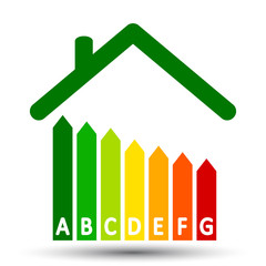 Wall Mural - energy efficient house concept with classification graph – vector for stock