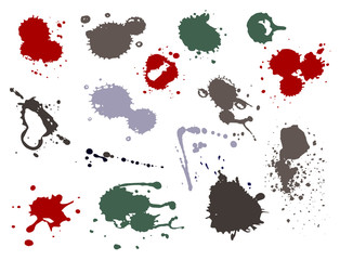 Wall Mural - Blood splat splash spot ink stain blot patch liquid vector illustration