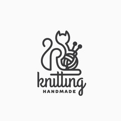 Canvas Print - Knitting logo