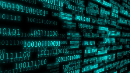 cyberspace with binary code. a binary data highway background.