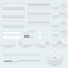 Poster - Light grey interface buttons, sliders and toggle switches