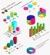 Flat 3d isometric infographic. Isometric 3d business vector infographic with color diagrams and charts. Isometric colored infographic and diagram for information web illustration.