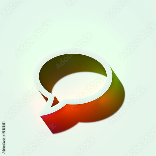 white comment icon 3d