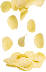 Poster - Salted potato chips isolated