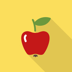 Wall Mural - Illustration of apple flat icon with shadow