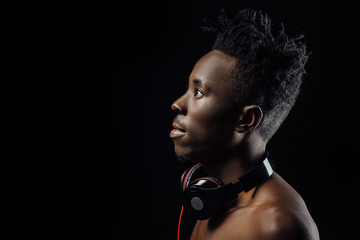 Poster - African-American man in headphones