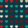 © OLENA - Seamless Background Pattern. Element of design. Colored hearts on a turquoise background