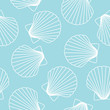 white seashells on blue background sea ocean shell pattern seamless vector