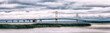 Mackinac Bridge Panorama. Iconic Symbol of Michigan.