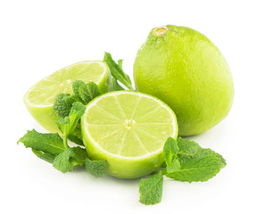 Sticker - Lime and mint isolated on white