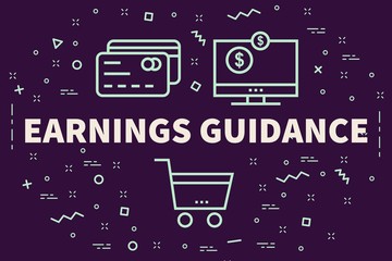 Conceptual business illustration with the words earnings guidance