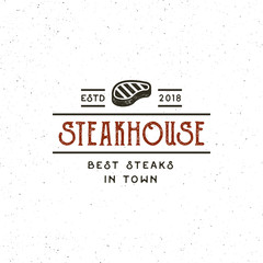 Sticker - vintage steak house logo. retro styled grill restaurant emblem. vector illustration