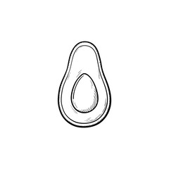 Sticker - Avocado hand drawn outline doodle icon