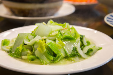 Poster - Chinese food in Taiwanese restaurant, delicious fried vegetables, Chinese cabbage