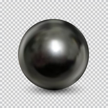 Chrome Steel Ball Realistic Isolated On White Background