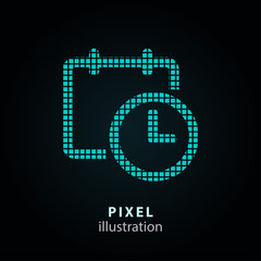 Poster - Calendar - pixel illustration.