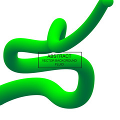 Fototapete - Abstract 3d fluid curved line. Liquid shape on white background. Vibrant saturated colors gradient swirled stream. Vector illustration.