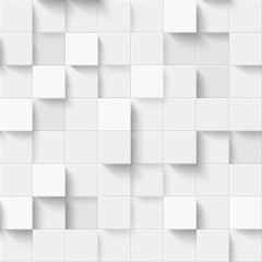 seamless pattern with three-dimensional cubes. abstract mosaic of white colors squares