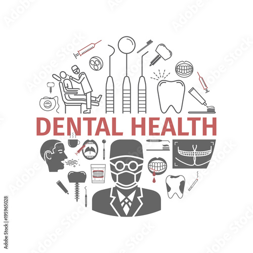 Dental Health Banner Reception At The Dentist Treatment Vector