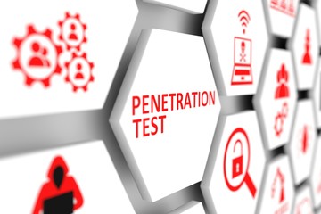 Wall Mural - penetration testconcept cell blurred background 3d illustration