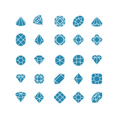 Canvas Print - Diamond abstract icons. Expensive jewelry vector symbols