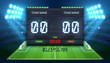 Stadium electronic sports scoreboard with soccer time and football match result display