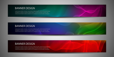 Wall Mural - abstract vector banners with bright wavy lines annual report design templates future poster template