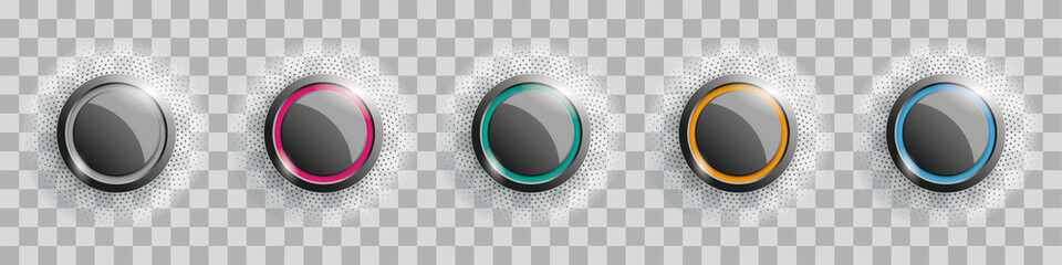 colored buttons with halftone transparent