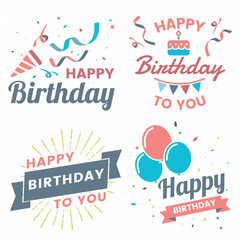 Canvas Print - Happy Birthday Vector Logo for banner