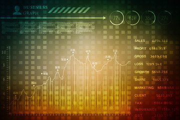 Wall Mural - 2d rendering Stock market online business concept. business Graph 
