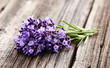 Lavender flowers on wooden board