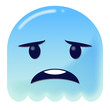Emoji besorgt - 3D - blauer Geist