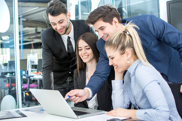 Wall Mural - Group of business people.Business people sharing their ideas.