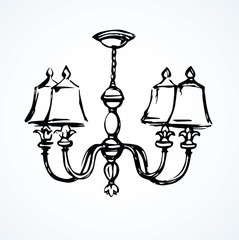 Wall Mural - Chandelier. Vector drawing