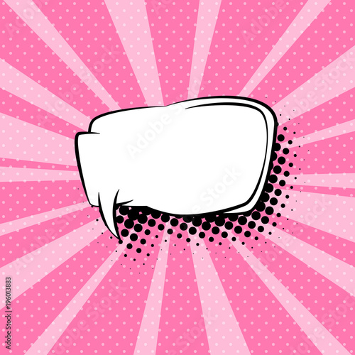 Retro Sunbeam And Speech Bubble On Pink Pop Art Background Vector