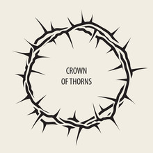 Vector Easter Banner With Black Crown Of Thorns And Words