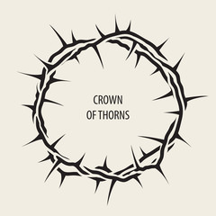 Wall Mural - Vector Easter banner with black crown of thorns and words