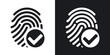 © RealVector - Vector fingerprint accepted icon on black and white background