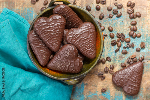 Fotografía Traditional Polish pierniki, chocolate gingerbread